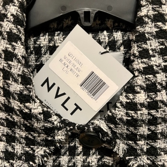 NVLT Tweed Trucker Jacket - Black Combo - Size L - Picture 4 of 7